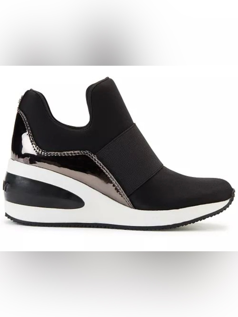 DKNYC Black Borg Wedge Sneaker